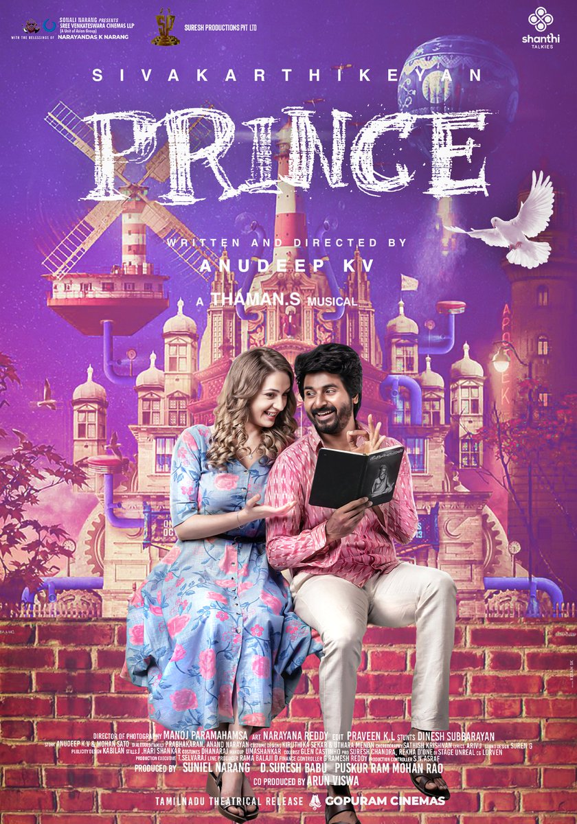 The PRINCE🤴with his PRINCESS 👸 
#Prince Poster Design 🤗 🇮🇳🕊🇬🇧

 @Siva_Kartikeyan & #MariaRyaboshapka  

@anudeepfilm @MusicThaman @manojdft @Cinemainmygenes @SVCLLP @SureshProdns @ShanthiTalkies @Premgiamaren