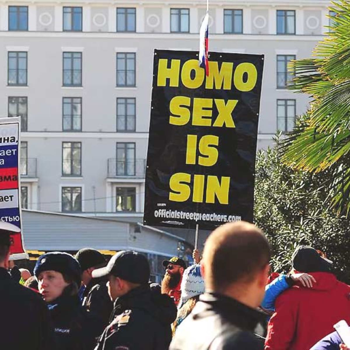 JohnnieGuilbert's tweet image. Fixing a homophobic sign