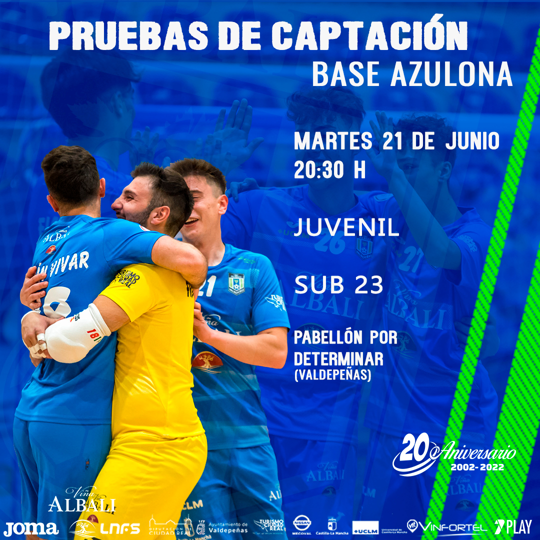 BaseAzulonaFS's tweet photo. 🆕 |NOTICIA|
PRUEBAS DE CAPTACIÓN DE JUGADORES DE CATEGORÍA JUVENIL Y SUB 23
👉https://t.co/aRYZWHeeIh
#ViñaAlbaliValdepeñas #ViñaAlbaliEsUnMatch #BaseAzulona #JuvenilDH #3aDivision https://t.co/9nZpe5BWgL