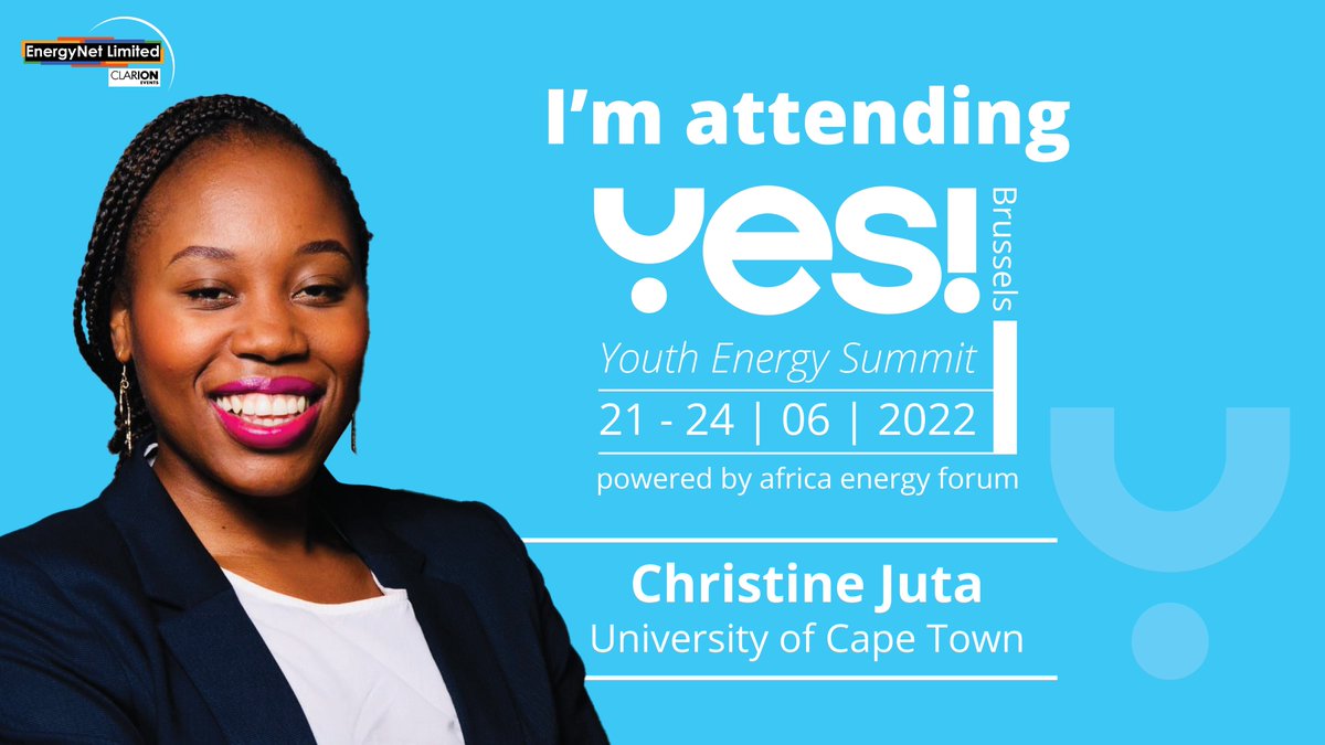 ChristineJuta's tweet photo. I will be attending the Youth Energy Summit at the #AfricaEnergyForum in Brussels. YES! is a platform for a new generation of African #energy leaders, comprising early career professionals, entrepreneurs, students and educators. #YESlets #YESaef #aef2022
https://t.co/28I5OMM1cO https://t.co/cLCmGUTyid