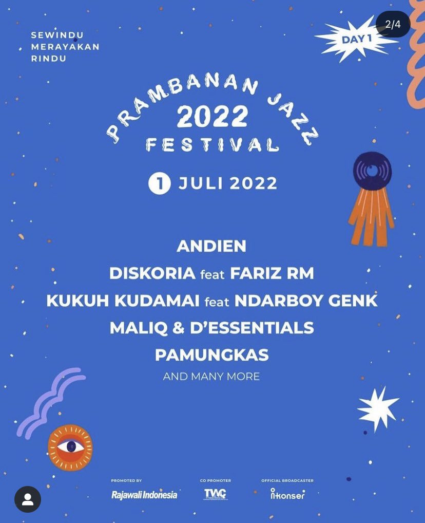 betterforyouu's tweet photo. WTS 2 Tiket Prambanan Jazz Festival
PJF Day 1, Hanoman Section. Hit me
up, Thank you! A #WTS
#zonauang #zonaBU #PJF
#PrambananJazz2022
#prambananjazz https://t.co/2lyGaSpRrL