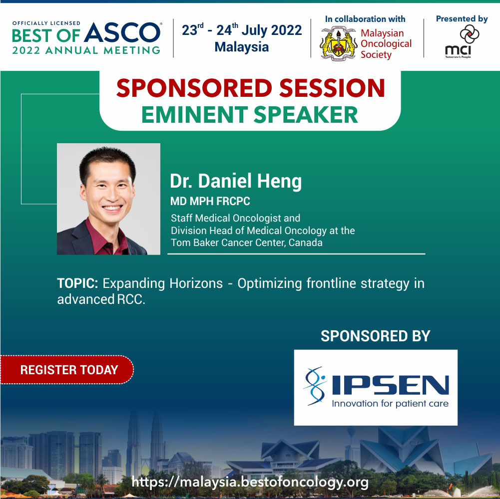 bestofoncology's tweet photo. Attend Dr.Daniel Heng:Expanding Horizons Optimizing frontline strategy in advanced RCC.Visit https://t.co/er7Qr9B1Ol
#bestofasco #mos #asco #oncology #Malaysia #clinicaloncology #ascoconference #earlybird #delegate #registration #medicalconference #cme #cmeprogram #bestofasco2022 https://t.co/D7EsWf7XH0