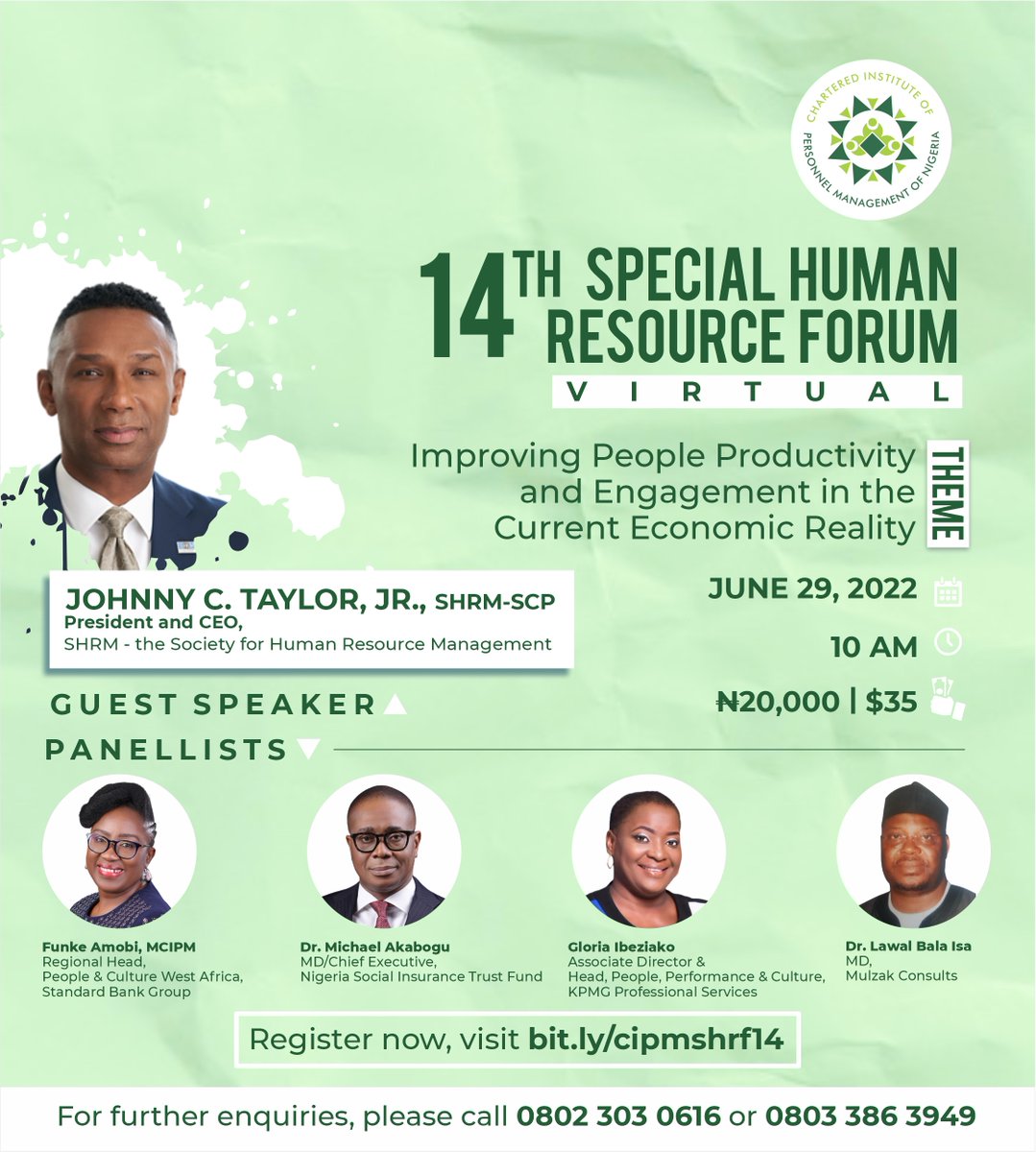 Join our carefully selected thought leaders at this forum, as they delve critically into employee motivation and engagement, critical skills and knowledge management, a critical stakeholder management approach that will fit in the new economic reality,