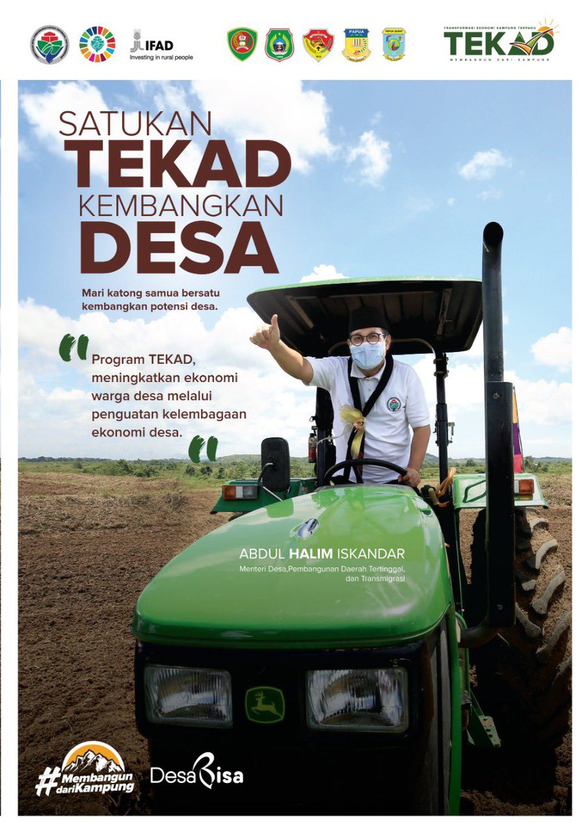 Program TEKAD bertujuan untuk memastikan akses penciptaan, pertumbuhan dan peningkatan ekonomi yang lebih luas bagi semua lapisan masyarakat desa di Indonesia Timur.

Mari katong semua bersatu kembangkan potensi desa

#SatukanTEKADkembangkan Desa