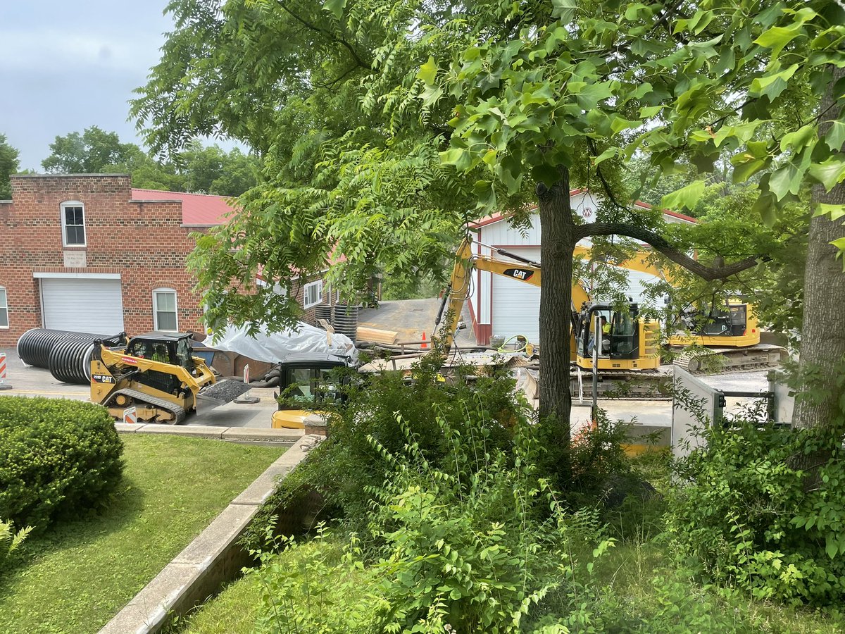 This morning, I awoke to a thud and thought my toddler had fallen out of her crib. Nope. It was just the beginning of construction for the day here in Lemont.