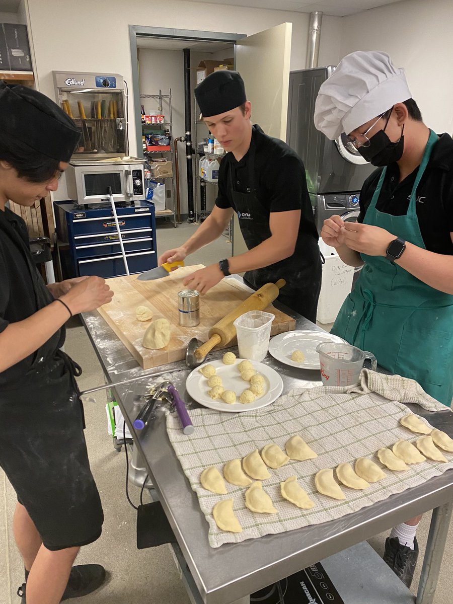 rosati_ms's tweet photo. Pierogi galore! Sebastian, Jeff and Justin worked a beautiful assembly line popping out these delicious treats! @SJCEagles #Culminating https://t.co/XZdPWQFmYM