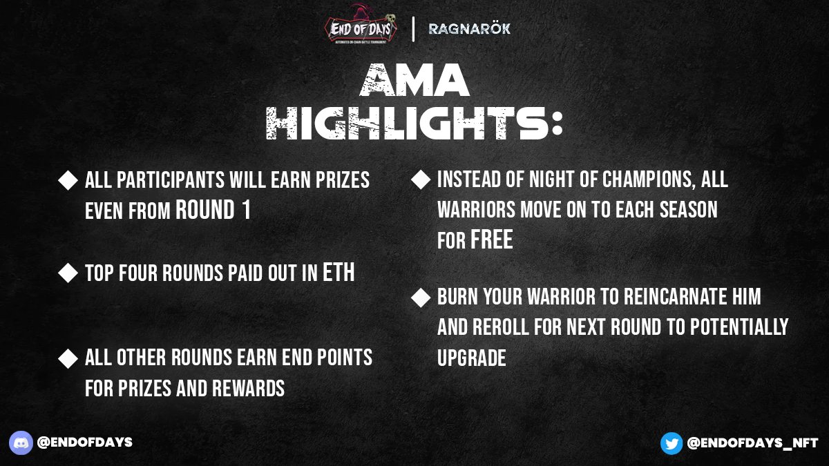 🚨CHECK OUT SOME OF THE CHANGES COMING TO END OF DAYS: RAGNARÖK🎉
Comment below with your thoughts!