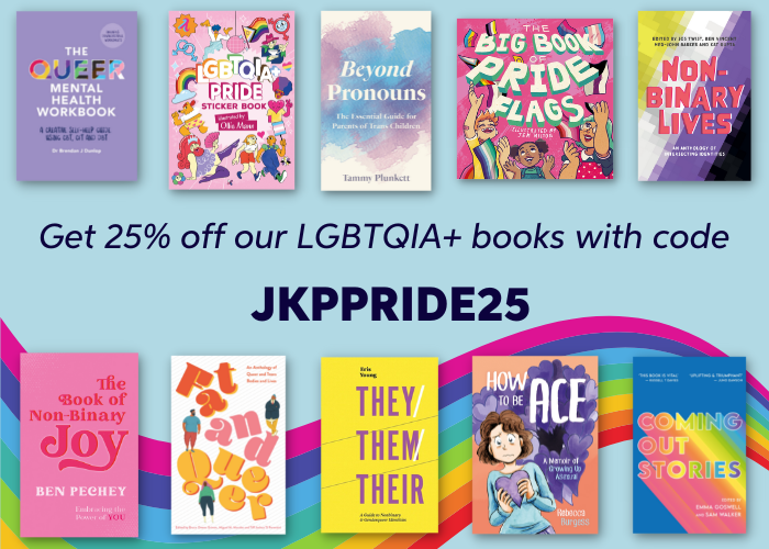 JKPGender's tweet photo. Get 25% off our LGBTQIA+ books all Pride month long with discount code JKPPRIDE25! 🏳️‍🌈

All you have to do is enter this code at checkout on https://t.co/D9IZ4gDnou to get a great deal on these books - don't miss out!

#PrideMonth2022 #PrideStack #LGBTQIABooks #PrideStackChallenge https://t.co/1vX3oNXhtu