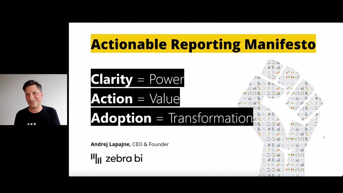 ZebraBI's tweet photo. 🥁🥁🥁 The Actionable Reporting Manifesto is here!

At #ActionSummit2022, Andrej @Lapajne, Founder and CEO of #ZebraBI, presented the concept of making the reporting world a better - more actionable - place.

Watch this (&amp; all other sessions) on-demand:
 https://t.co/9Lbxohy9HT https://t.co/ZGzE1gyyMb