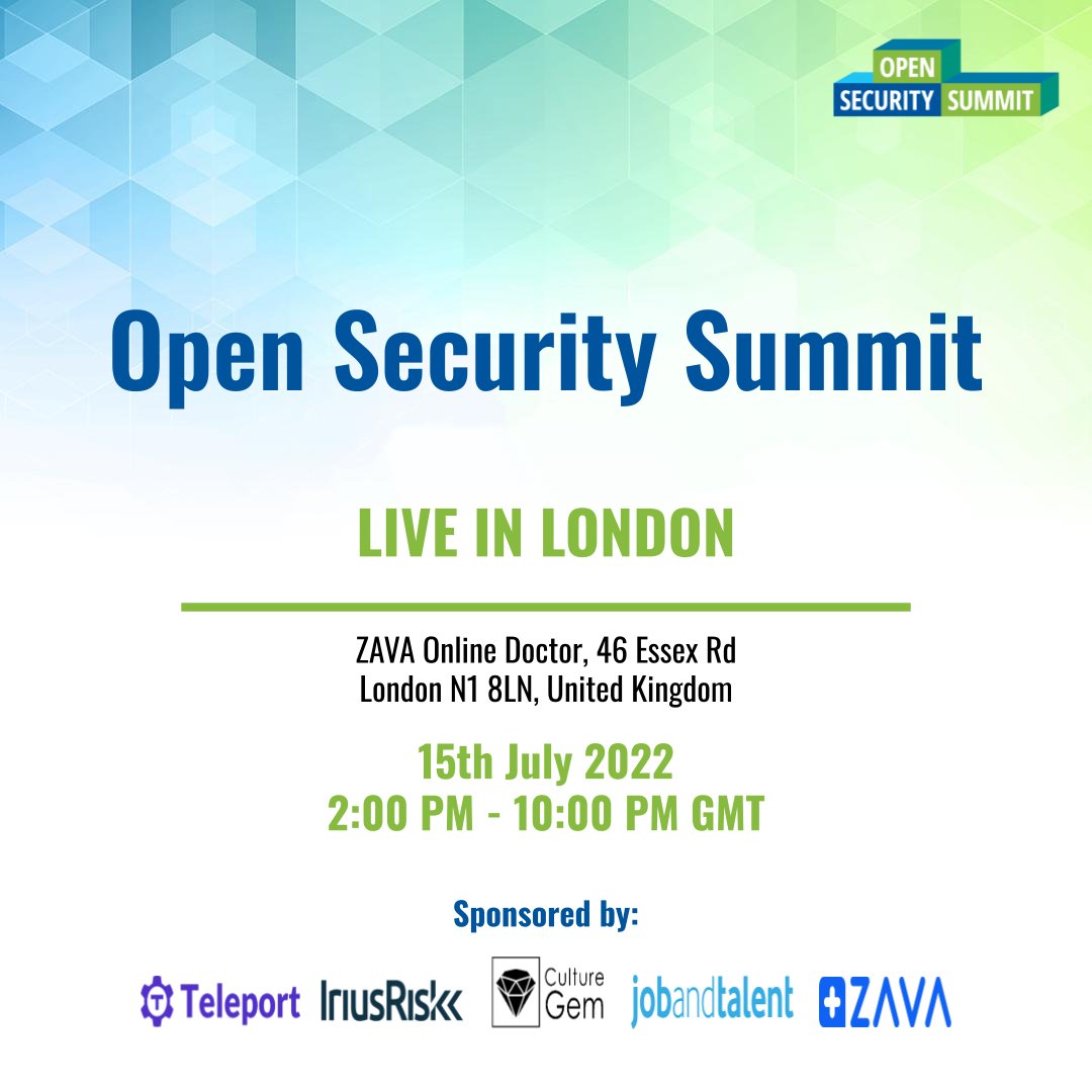 opensecsummit's tweet image. 🥳We&apos;re so excited to announce that Open Security Summit is happening LIVE in London on 15th July 2022, from 2:00 PM to 10:00 PM GMT.

This is our first on-site session post-covid lockdown. We hope you can join us.

Register FREE: lnkd.in/dBAUyq32

#OSS2022 #threatmodeling