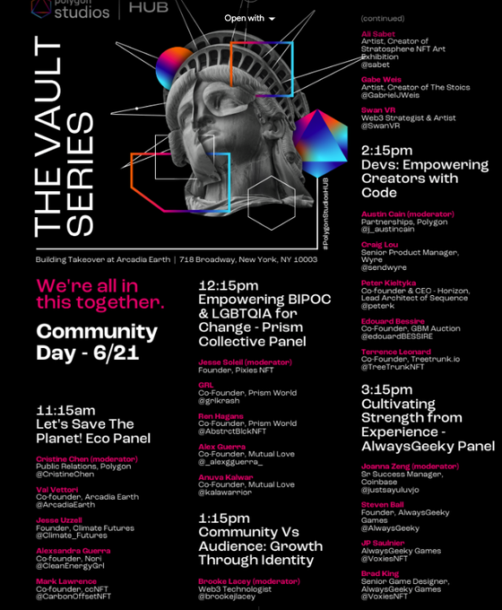 AlwaysGeeky's tweet photo. Anybody going to be in NYC next week?

I will be speaking next Tuesday (Jun 21) at 3:15pm on @0xPolygon "Cultivating Strength from Experience" panel with @justsayuluvjo @jpsaulnier83 @BradKingEth

Plus the AlwaysGeeky Games team will be in town and we would love to meet everyone! https://t.co/zz5tY7vOE0
