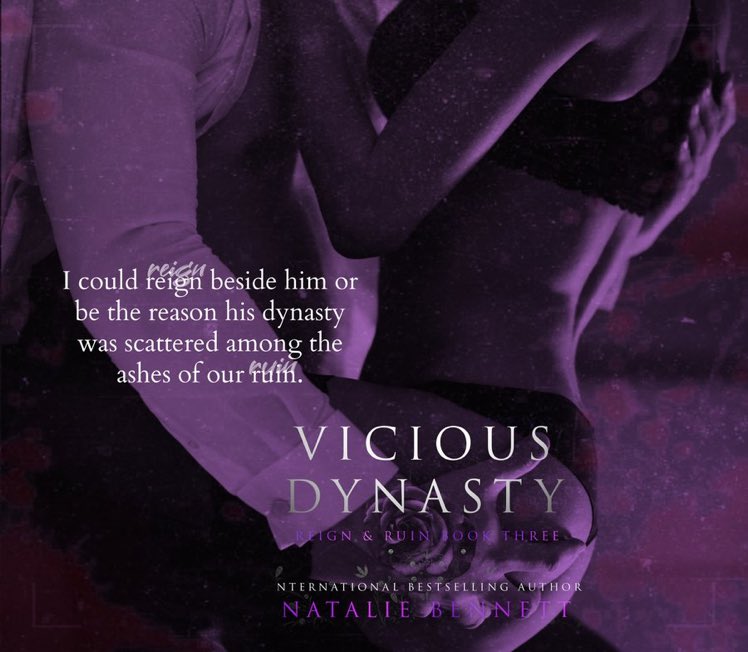 Vicious Dynasty (Reign &amp; Ruin #3) by <a href="/AuthorNBennett/">Natalie Bennett</a> is LIVE!
#OneClick today, or download now with 𝐊𝐢𝐧𝐝𝐥𝐞 𝐔𝐧𝐥𝐢𝐦𝐢𝐭𝐞𝐝
US: amzn.to/3zcOmtI
CA: amzn.to/3N6RhZd
UK: amzn.to/3LZwmpF
AU: amzn.to/3Gvporj <a href="/EJBookPromos/">Enticing Journey</a>
