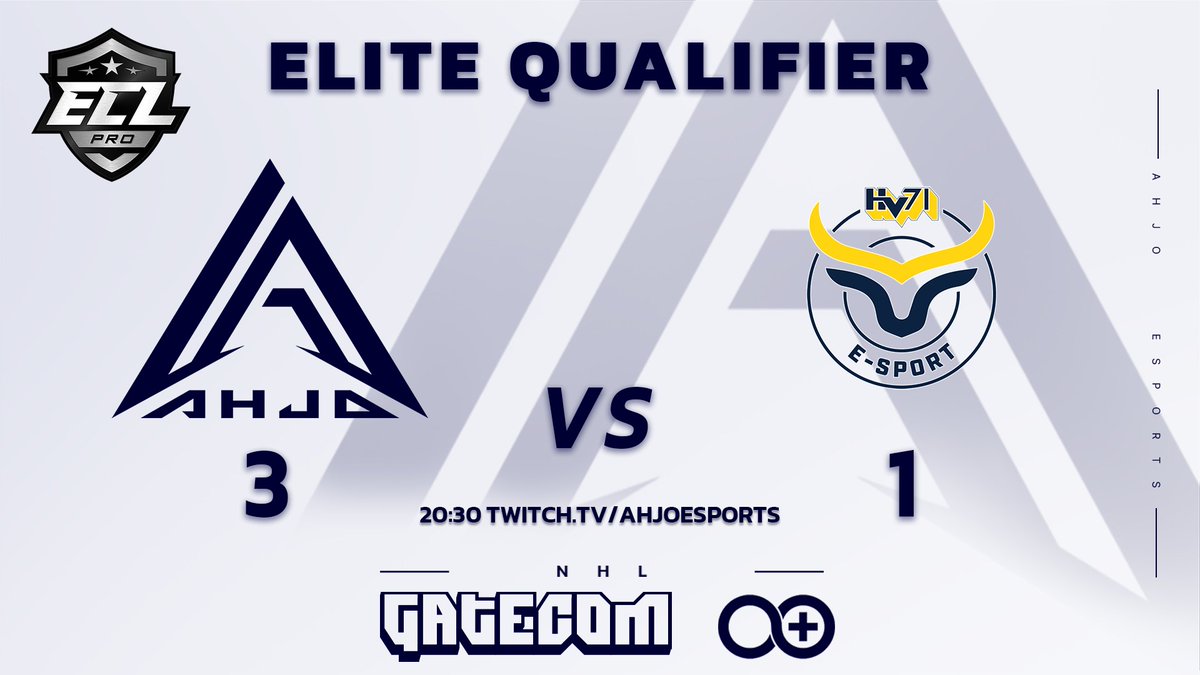 Yesterday went well and we are only one win away from ELITE.

🏆 ECL ELITE QUALIFIER
🆚 <a href="/hv71_eshl/">HV71 Esport</a> 
⏰ 20:30
📺 twitch.tv/ahjoesports
🎙️🇫🇮 <a href="/Torpeedro/">Peetro Aittola</a> 

<a href="/SportsGamerGG/">SportsGamer</a>
 #esportsfi #ahjogg  #MukanaWilhelm #kouvolanlakritsi