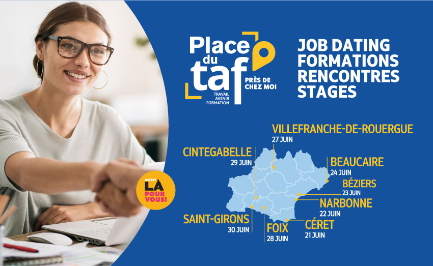 #Emploi : Place du Taf près de chez moi ! Une série d'évènements organisés par #poleemploi #Occitanie et la Région <a href="/Occitanie/">Région Occitanie</a> qui  se dérouleront sur les places dans les villes en quartiers prioritaires de la ville et dans les villages en zones rurales👉plmpl.fr/c/awvan
