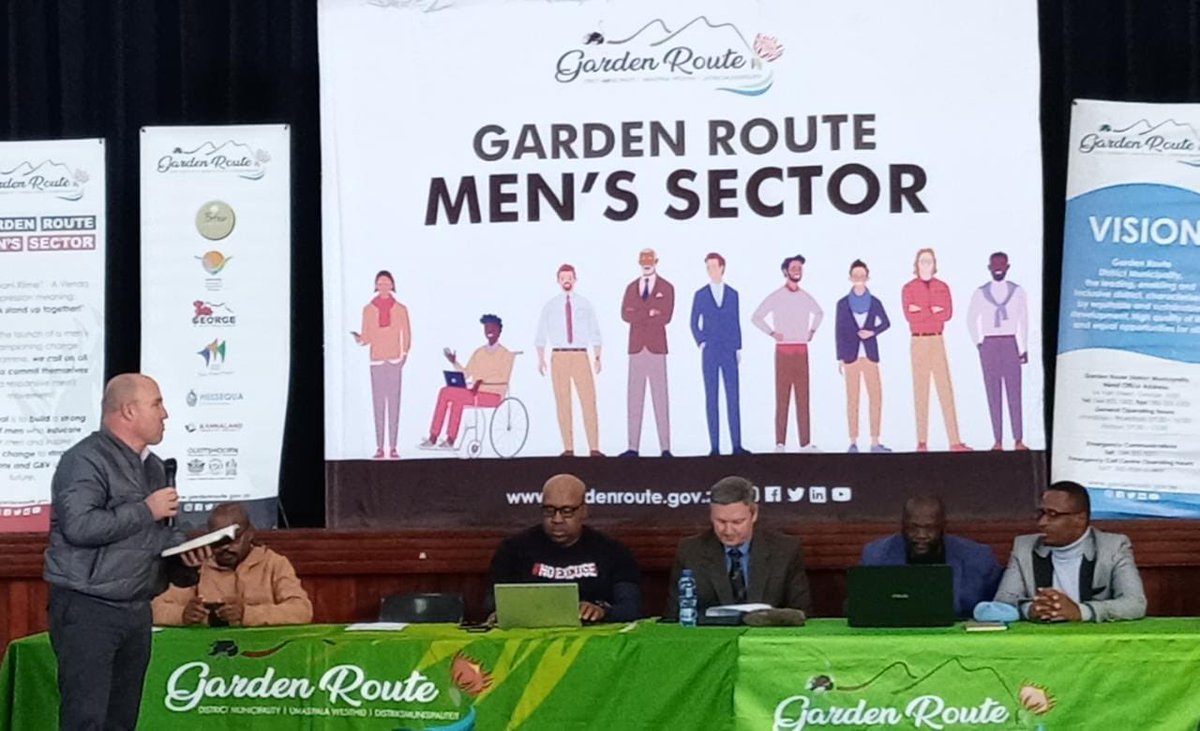 TakuwaniRiime's tweet photo. Follows resolution at national #MensParliament that the #MenSector must be institutionalised at local municipality’s level, the Mossel Bay Men’s Sector under @GardenRoute_DM launched at D’Almeida civic hall to address issues affecting communities including #GBV & #menshealth https://t.co/1NbCrSlAG3