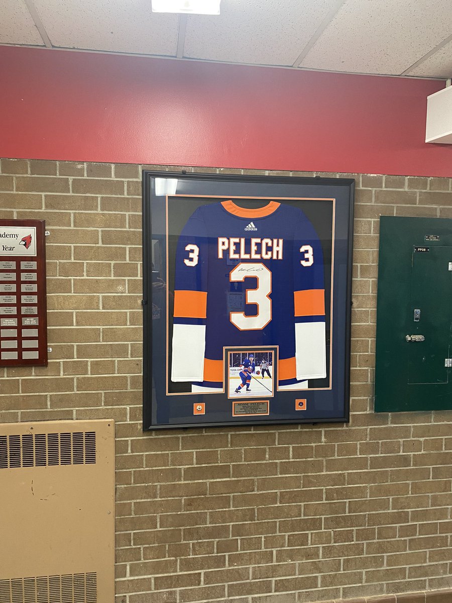 AllenBirdsNest's tweet photo. Today this went up in our halls near the Athlete of the Years plaque.  Bishop Allen Grad ‘12 Adam Pelech (Hockey/Volleyball). All the best Adam! Keep making us proud! #BAcardinals https://t.co/m4cb9XKqm6