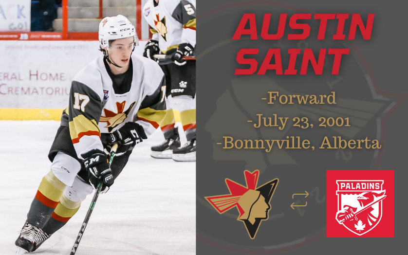 BPontiacs's tweet photo. 🚨NEWS🚨 

Austin Saint has committed to @RMCMensHockey for the upcoming season! 

“I’d like to thank the entire Bonnyville Pontiacs organization for everything they've done for me." 

Congrats Sainter!

READ: https://t.co/PrRXTMVJeO 

#GoYaksGo #AJHL https://t.co/LgdFuyfWgO