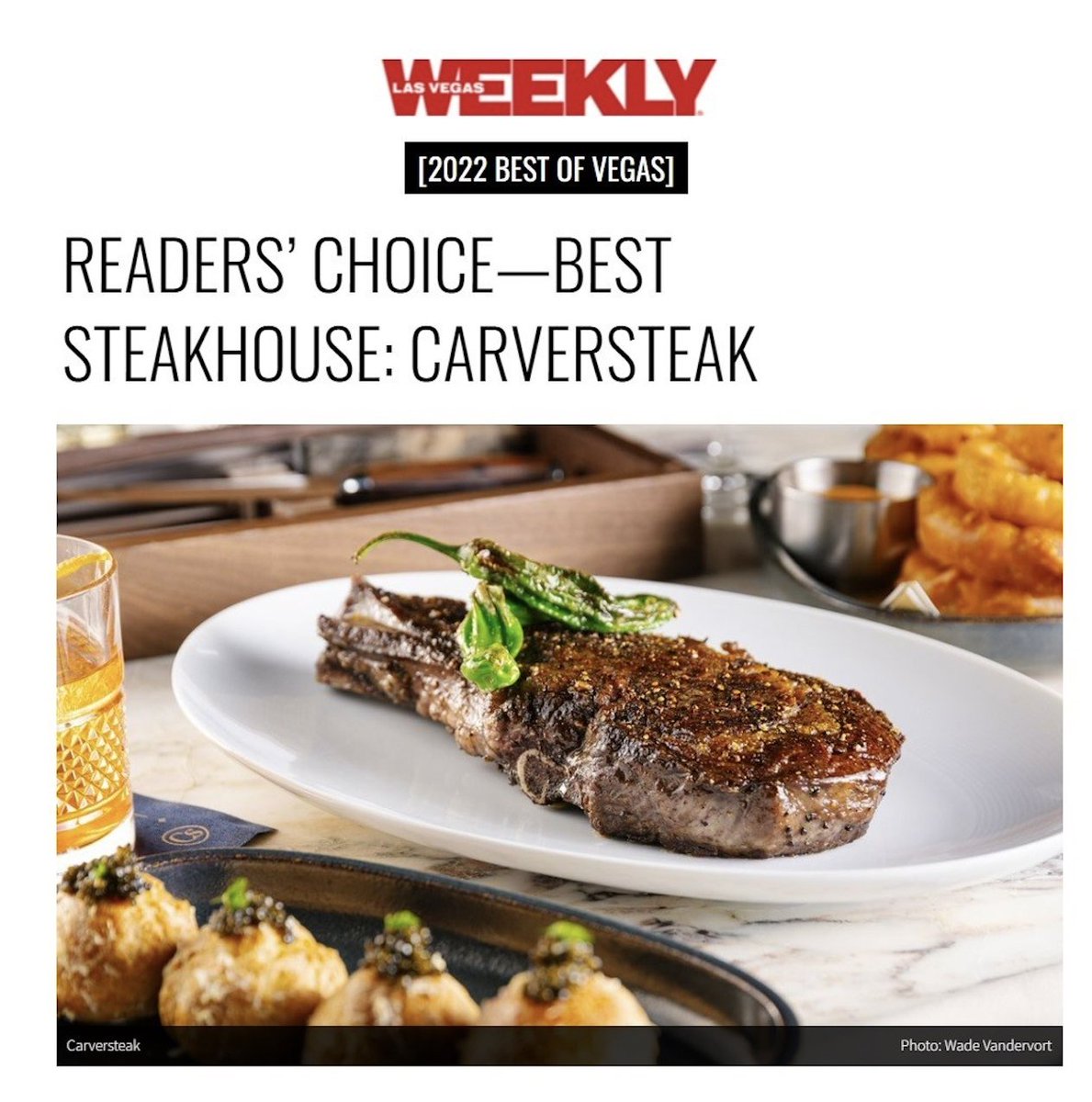 Congratulations to Carver Road Hospitality for <a href="/carversteak/">Carversteak</a> winning Readers’ Choice Best Steakhouse in <a href="/LasVegasWeekly/">Las Vegas Weekly</a> “2022 Best Of Vegas!"
#LVWBestOfVegas

lasvegasweekly.com/news/2022/jun/…
