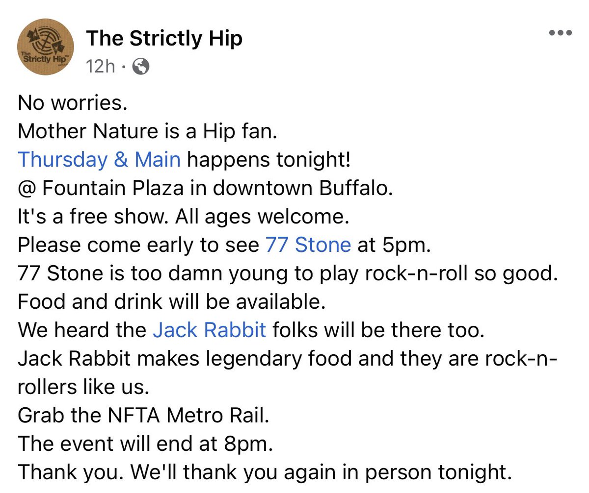 And The Hip will echoes through the canyons of downtown Buffalo…