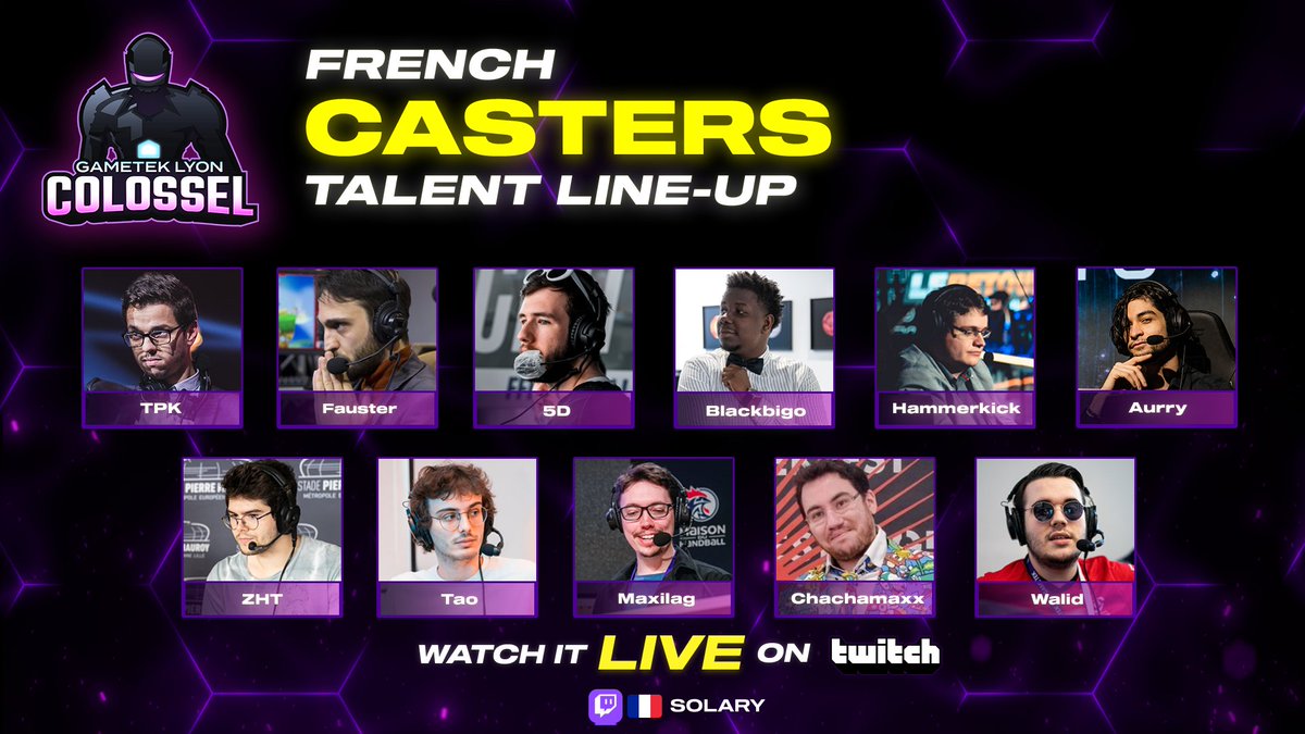 COLOSSEL | Thank you everyone ! (@colossel_lyon) on Twitter photo 🎥 #COLOSSEL's main scene will be in FRENCH 🇫🇷
Streamed on <a href="/SolaryTV/">Solary</a> and full of talented casters! ✨
Please, welcome to the mic... 🎙️
<a href="/TPK_live/">TPK</a>
<a href="/Le_Fauster/">Fauster</a>
<a href="/5D_Caster/">IJC | 5D</a>
<a href="/LeBlackbigo/">BDE Blackbigo</a>
<a href="/HammerKick_OW/">HammerKick</a>
@Aurryginals
<a href="/Lucas_ZHT/">ZHT</a>
<a href="/tao_ssb/">LIL | Tao</a>
<a href="/Maxilag_caster/">Maxilag</a>
<a href="/Chachamaxx/">Chachamaxx</a>
<a href="/LiberezWalid_/">Walid 🇰🇷 #FNCWIN</a> 🎥 #COLOSSEL's main scene will be in FRENCH 🇫🇷
Streamed on <a href="/SolaryTV/">Solary</a> and full of talented casters! ✨
Please, welcome to the mic... 🎙️
<a href="/TPK_live/">TPK</a>
<a href="/Le_Fauster/">Fauster</a>
<a href="/5D_Caster/">IJC | 5D</a>
<a href="/LeBlackbigo/">BDE Blackbigo</a>
<a href="/HammerKick_OW/">HammerKick</a>
@Aurryginals
<a href="/Lucas_ZHT/">ZHT</a>
<a href="/tao_ssb/">LIL | Tao</a>
<a href="/Maxilag_caster/">Maxilag</a>
<a href="/Chachamaxx/">Chachamaxx</a>
<a href="/LiberezWalid_/">Walid 🇰🇷 #FNCWIN</a>