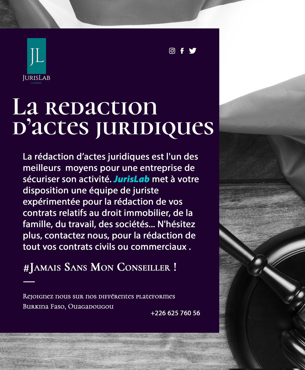 juris_lab's tweet photo. Nous vous proposons des contrats, taillés sur mesure pour répondre à vos attentes.😌

Contactez nous.
#jurislab #tl226 #lwili https://t.co/F5o5MepuhA