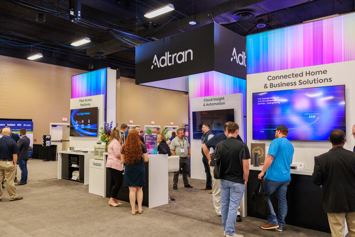 Adtran's tweet photo. What an AMAZING event! @fiberbroadband #FiberConnect2022 was a hit. Thank you to all of our partners and customers who visited our booth. We can’t wait to be back next year! #FiberConnect #FB22 #Fiber #Broadband #FiberConnect22 #Internet #Network https://t.co/HNWz9fYjnZ