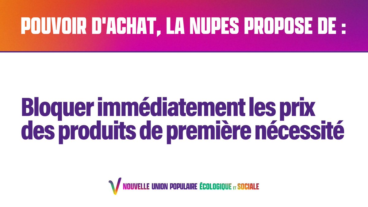 NUPES_2022_'s tweet photo. 🟣 Pour que chaque Français puisse vivre dignement, la #NUPES propose :

✅Le SMIC à 1500€
✅Le blocage des prix
✅De dégeler le point d'indice des fonctionnaires
✅La garantie dignité de 1063€/mois

Dimanche, votez #NUPES pour avoir #Melenchon1erMinistre

#DébatBFM #France2022 https://t.co/CV01rJfsZH