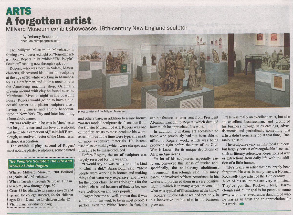 Great article in the Hippo about our John Rogers statuary exhibit @MillyardMuseum!