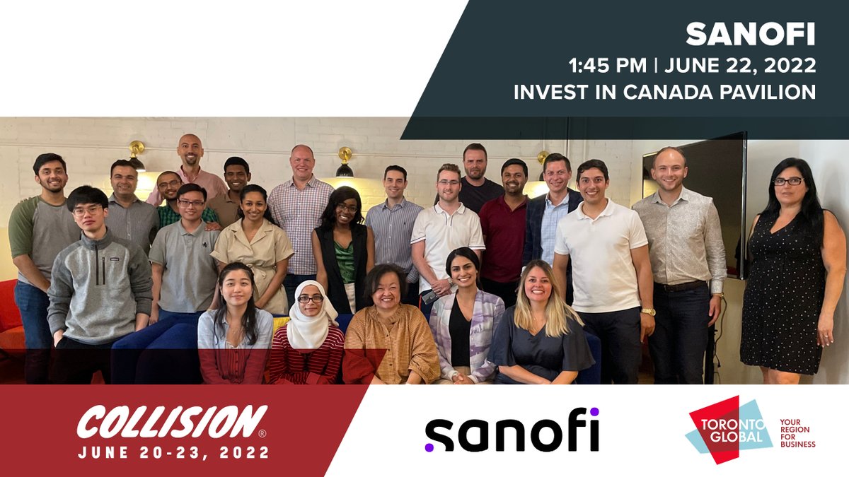 Toronto Global (@toronto_global) on Twitter photo 🔔Anything can happen at <a href="/CollisionHQ/">Collision Conf</a>...
🙌<a href="/SanofiCanada/">Sanofi Canada</a>
📍
1:45PM
June 22, 2022
Invest in Canada Pavilion
👉collisionconf.com/schedule
#WeAreTorontoRegion♥🍁#CollisionConf
<a href="/invest_canada/">Invest in Canada</a> 🔔Anything can happen at <a href="/CollisionHQ/">Collision Conf</a>...
🙌<a href="/SanofiCanada/">Sanofi Canada</a>
📍
1:45PM
June 22, 2022
Invest in Canada Pavilion
👉collisionconf.com/schedule
#WeAreTorontoRegion♥🍁#CollisionConf
<a href="/invest_canada/">Invest in Canada</a>