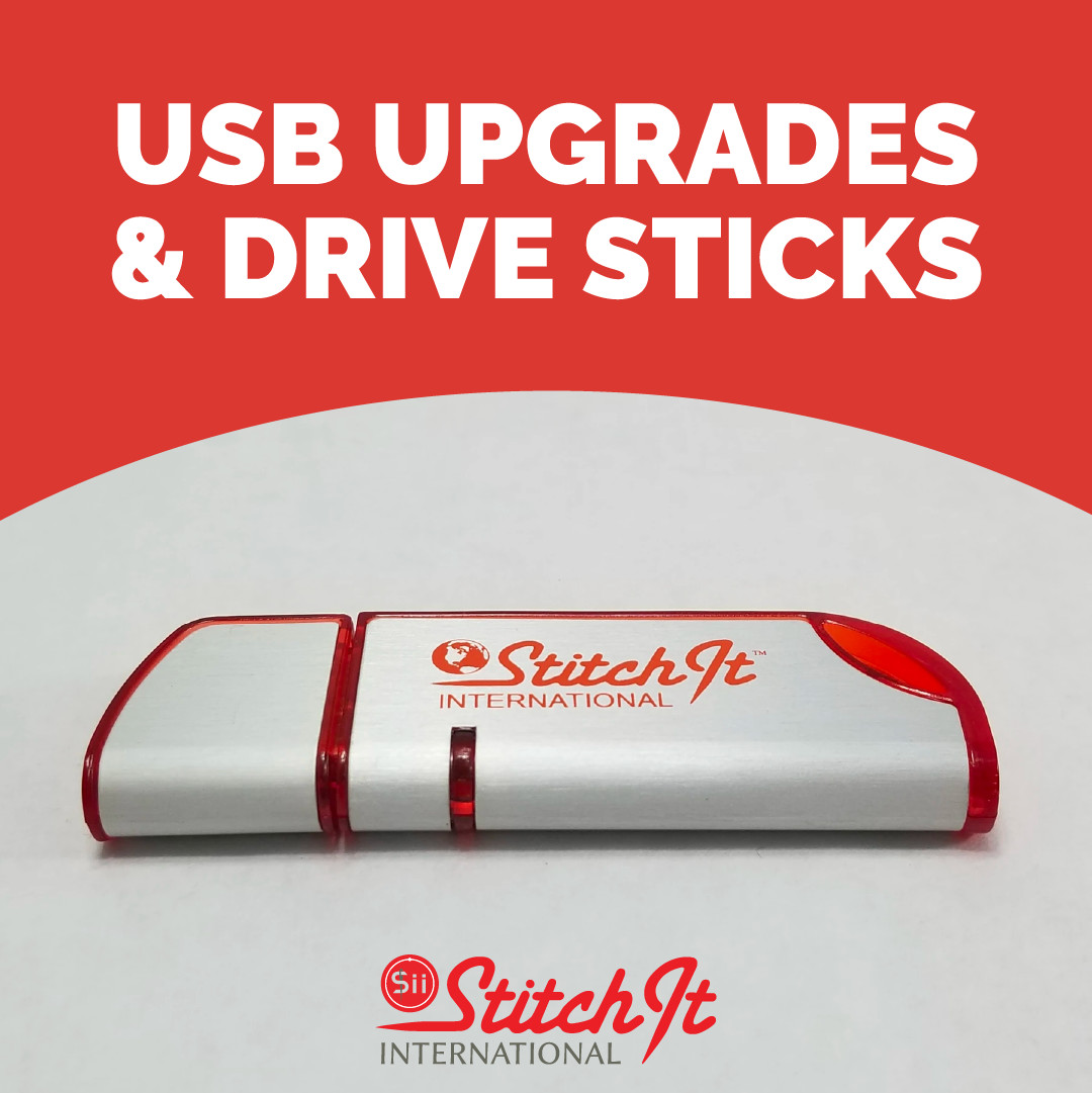 Stitch_it_Intl's tweet photo. Ditch the floppy disk and grab a USB! You're due for an upgrade. 😆  

Did you know that the Sii Store also carries USB drive sticks for importing your embroidery designs? Get yours now. > https://t.co/82X5ZKwVbp https://t.co/RSxZnzZYU8