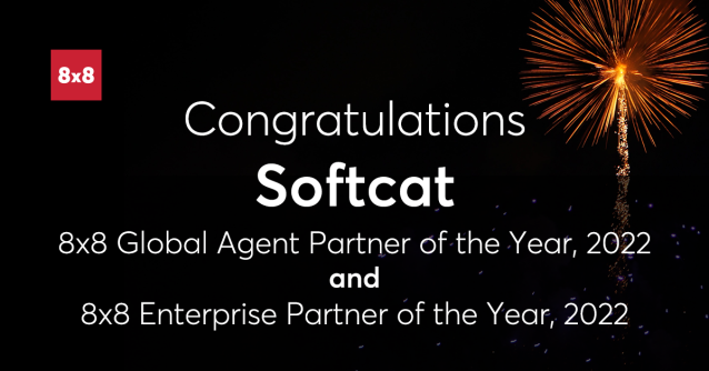 kjzini's tweet photo. Congratulations to @softcat — @8x8’s 2022 Global Partner of the Year AND the Enterprise Partner of the Year! #XCaaS #8x8PartnerLove https://t.co/nMv3rkrsE7 https://t.co/71LqJiF8lO