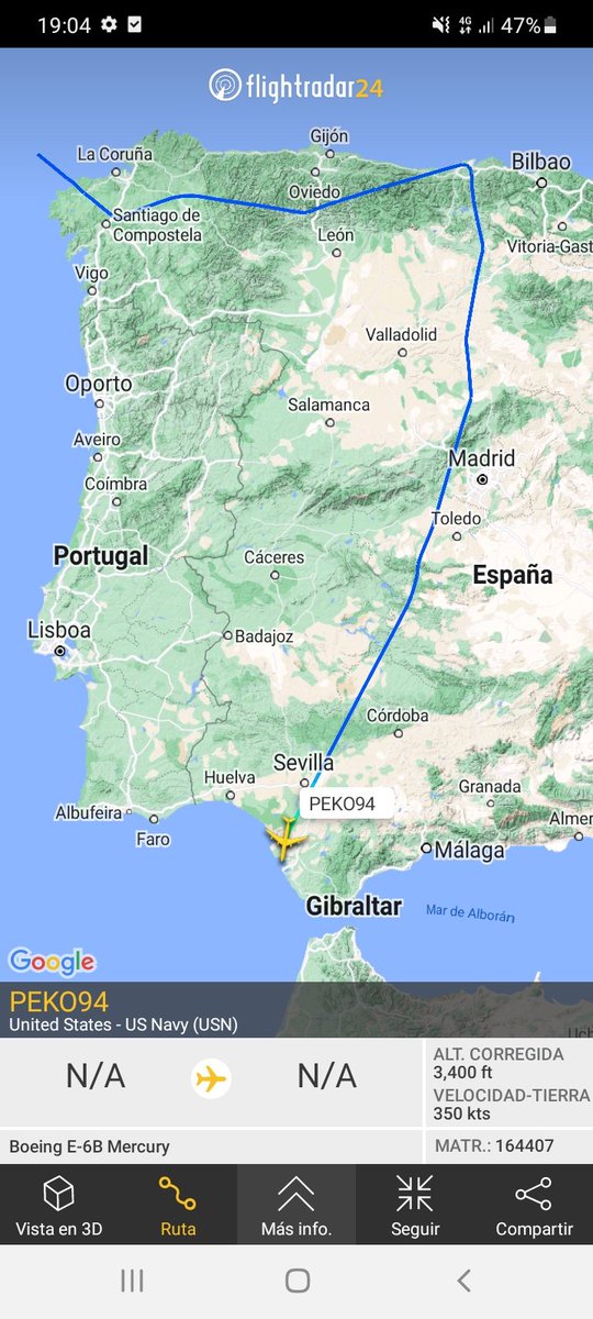 MilRadar's tweet photo. ๐บ๐ฒ #USNavy E-6B Mercury 164407 del #VQ4 regresa a #Rota tras vuelo sobre el #Atlรกntico https://t.co/WO5WF62DMe