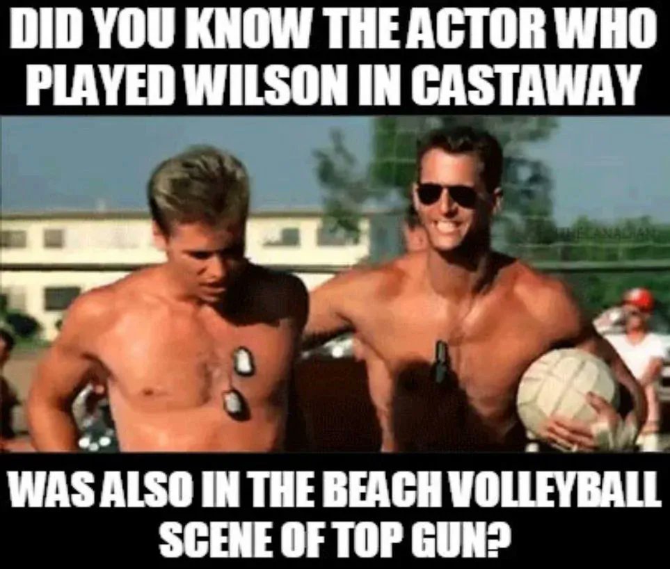 PGSCommunity's tweet image. We’ve been following his career for years and never knew this … #PostGeekSingularity #TOPGUNMaverick #TOPGUN #CASTAWAY #MemeOfTheDay

thepgs.co/3NVK2nr