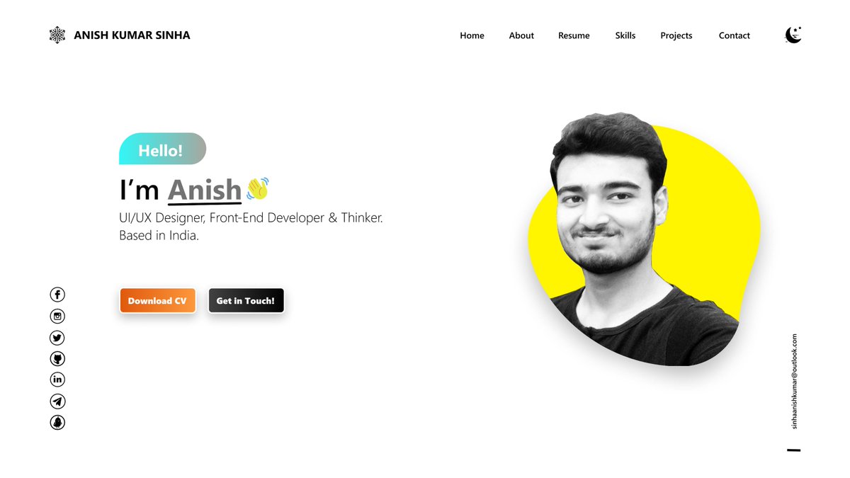 SinhaAnishKumar's tweet photo. Check out the "Personal Portfolio Website" designed using @figma 

— A free resource, You can customize the same by duplicating it from https://t.co/g6crFdm0f3 , and feel free to improve and tag me on Twitter, will be happy to receive your feedback or suggestions.✨

Thank You!❤ https://t.co/kSiGiqtaV3