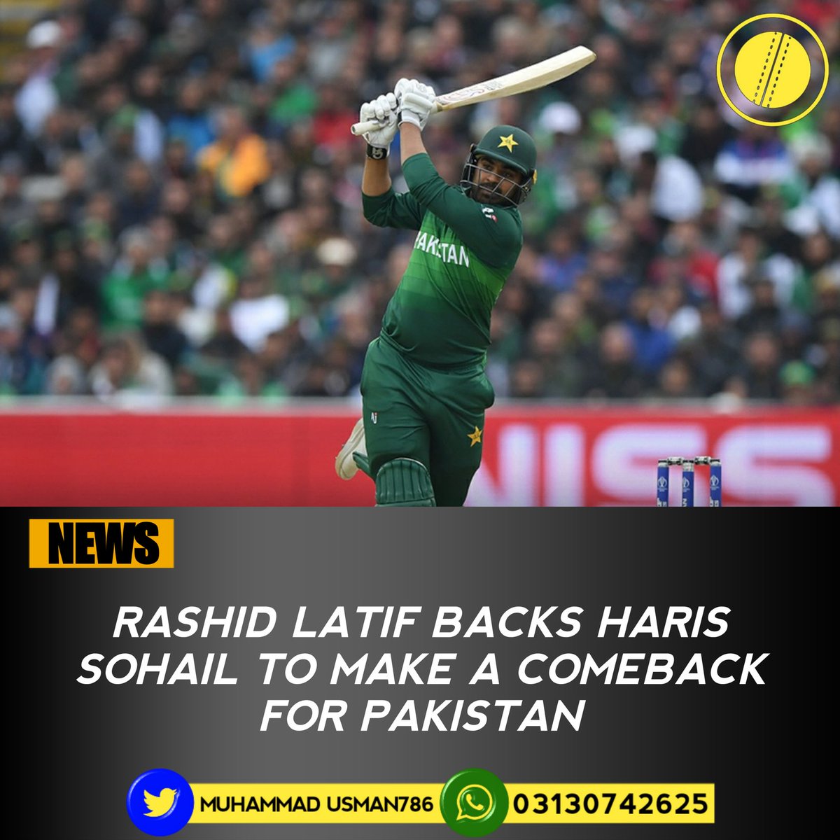 CricPlyzUsmanPK's tweet photo. Rashid Latif has backed middle-order batsman Haris Sohail to make a comeback for Pakistan and labelled him as a technical sound batsman with the ability to score runs in away conditions
#HarisSohail #RashidLatif #PakistanCricket #MuhammadUsman https://t.co/jyMwHxGSLf