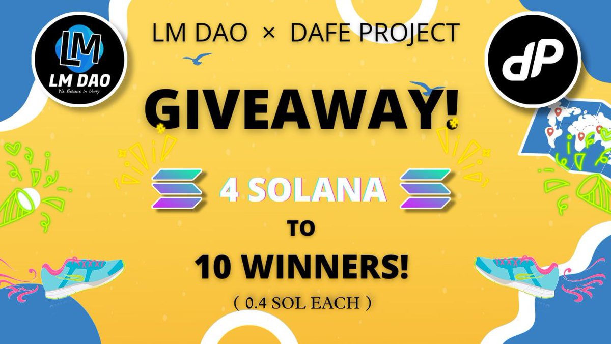 LM DAO (💰,❤) (@dao_lm) on Twitter photo 😱😱 Solana Big Giveaway ⚡⚡
🤑🤑 4 #SOL Giveaway To 10 Winners (0.4sol/winner) + 5 Wl Slot 🔥🔥
To win 🏆👉
✅ Follow <a href="/dao_lm/">LM DAO (💰,❤)</a> and @DAFEproject
✅ Like & retweet this post.
✅ Tag 5 friends.
ENDS in 15hr. ⏰
#Solana #NFT #SolGiveaway #airdrop #Giveaway #NFTGiveaways 😱😱 Solana Big Giveaway ⚡⚡
🤑🤑 4 #SOL Giveaway To 10 Winners (0.4sol/winner) + 5 Wl Slot 🔥🔥
To win 🏆👉
✅ Follow <a href="/dao_lm/">LM DAO (💰,❤)</a> and @DAFEproject
✅ Like & retweet this post.
✅ Tag 5 friends.
ENDS in 15hr. ⏰
#Solana #NFT #SolGiveaway #airdrop #Giveaway #NFTGiveaways