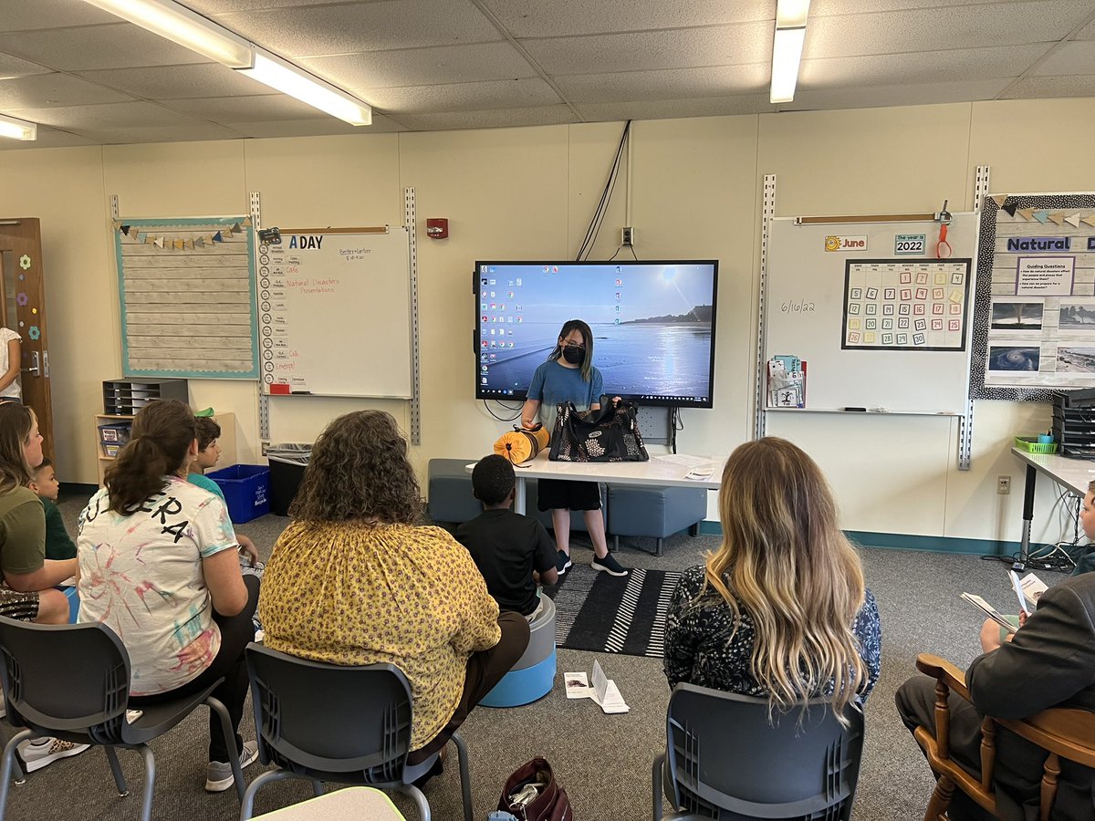 MsLeva__'s tweet photo. The students did a great job with their natural disaster PSAs and emergency kit presentations! #alwayslearning #joyfullyengaged https://t.co/fzimMVWxzg
