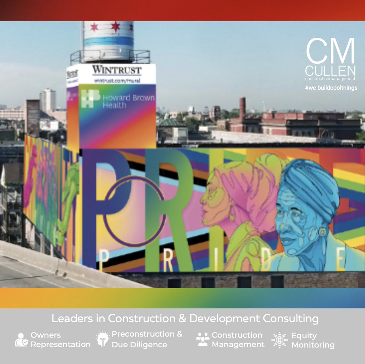 cullen_cm's tweet photo. Have you seen it? 🌈 On May 25, @howardbrownhc unveiled a mural celebrating #Pride2022 on the @Wintrust building in #Chicago! @cullen_cm is proud to serve as Owners Rep. on an admin. office for HBH in Bronzeville w/ @canopychicago and @ECIbuild
#webuildcoolthings #healthcare https://t.co/e9JK7NKC57