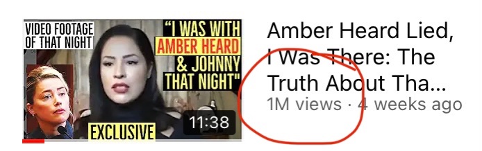 colonelkurtz99's tweet photo. We did it! 

My first million-view video, with your help. I think half of those views were @i_am_chaos_1 ;)

Thanks to @PaulaBaby1 for giving this interview to a novice. 

#TruthWins #AmberHeard #JohnnyDepp #MarilynManson https://t.co/4qbYF0Ytra