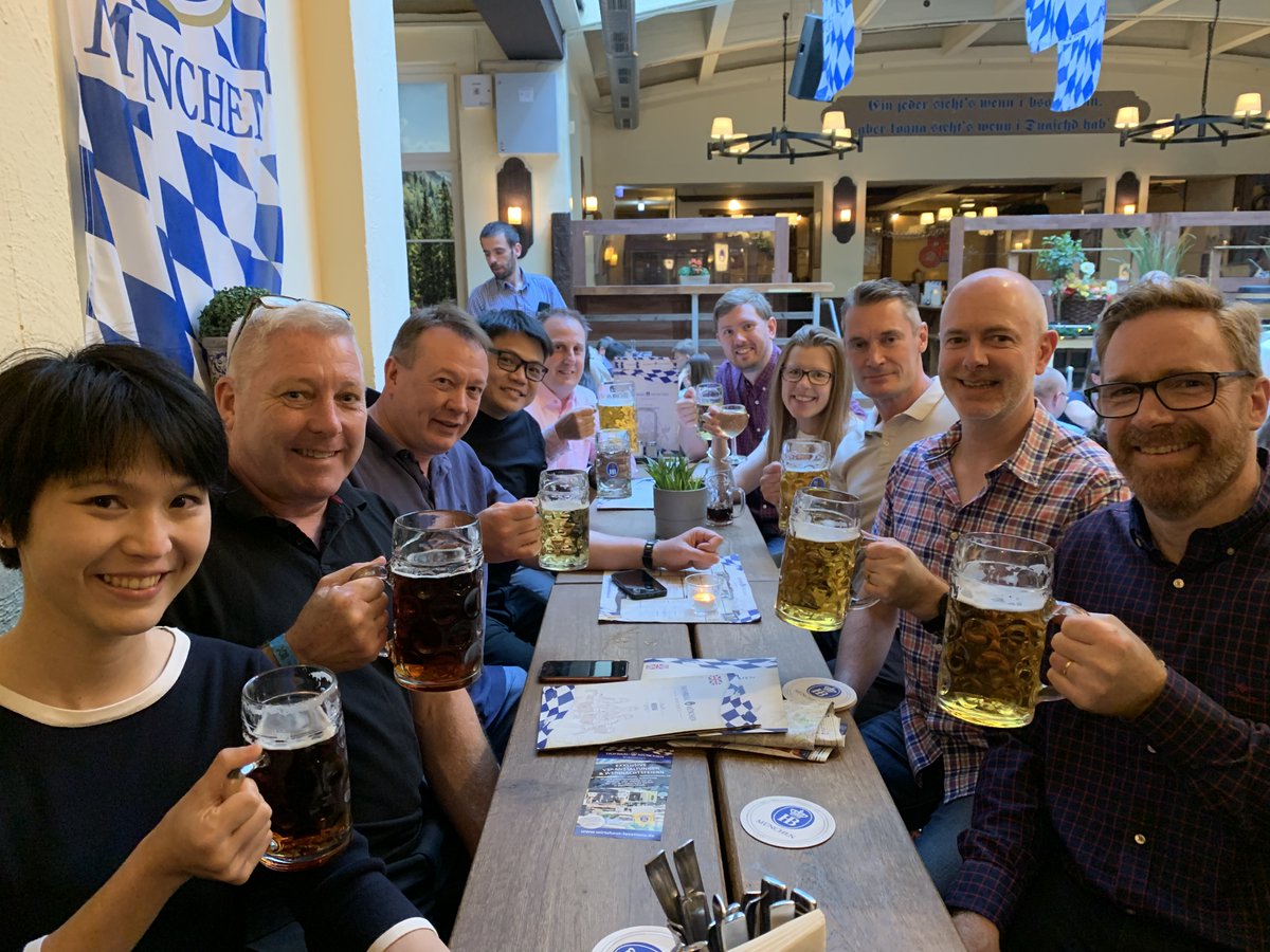 The Mirus team enjoying a well earned drink in Hamburg after a fantastic week at #AIX2022. It was great connecting with old and new faces and we hope to see you all next year!