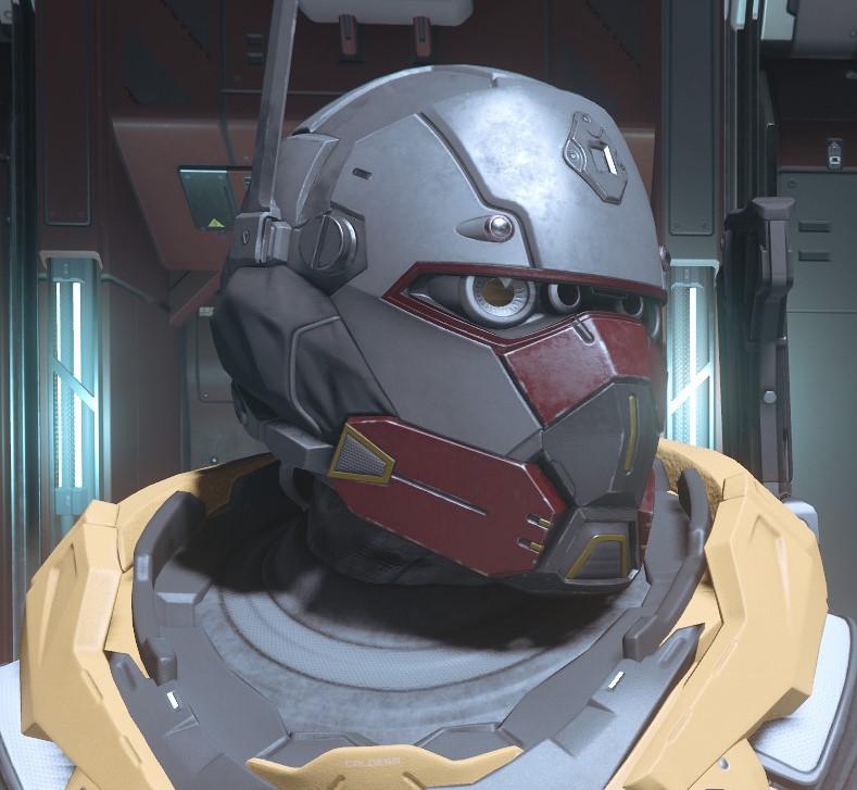 Loved finding this #StarCitizen  helmet I had never seen before in a bunker.  Sadly lost it to a bug. Logged in one day to find all the equipment I was wearing deleted.  Maybe I'll stumble across it again?