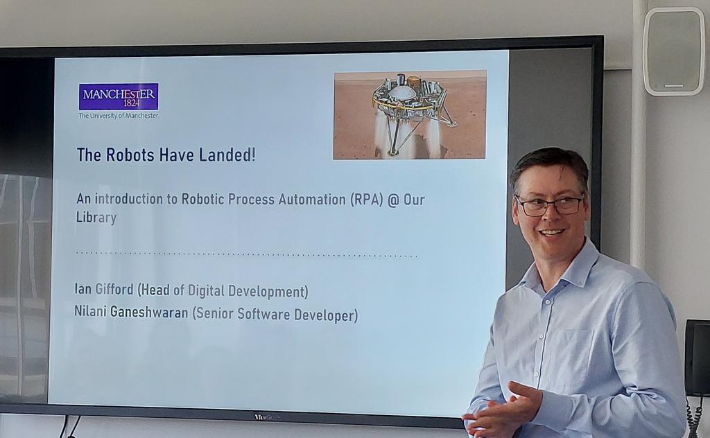 #UMLTogether22 Breakout session: The Robots have landed! An introduction to Robotic Process Automation (RPA) at our Library with @uom_nilani and @IanGiffordUoM