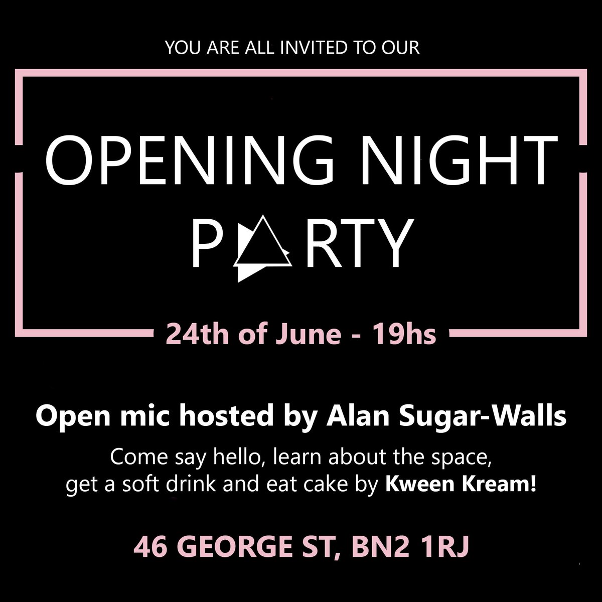 The Queery Brighton (@thequeerybtn) on Twitter photo We have an opening date!! 🥳🎈🙌
And we're doing an open mic night to celebrate! Come for hangs, soft drinks and vegan cake by <a href="/KweenKream/">Kween Kream</a> !
Friday 24th of June, 19hs We have an opening date!! 🥳🎈🙌
And we're doing an open mic night to celebrate! Come for hangs, soft drinks and vegan cake by <a href="/KweenKream/">Kween Kream</a> !
Friday 24th of June, 19hs