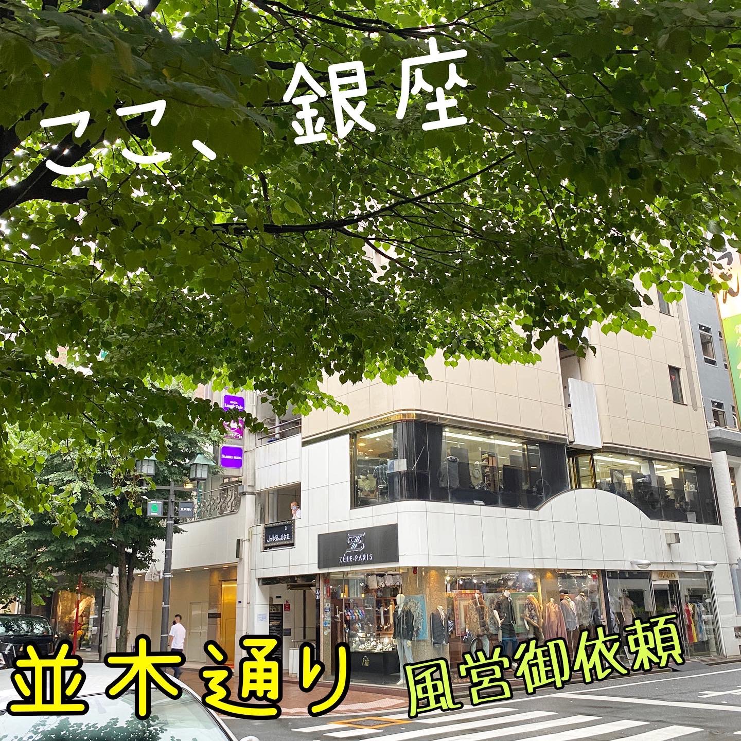 行政書士渡辺人支事務所 やっぱり並木通り やっぱり銀座 緑が多く 雨が降ってもそれはそれで風情が 並木通りの 出世街道と国会通りを結ぶビルで風営申請を御依頼 出世街道は えっ これが みたいな 田中角栄さんの伝説から 小笹寿しはとっても