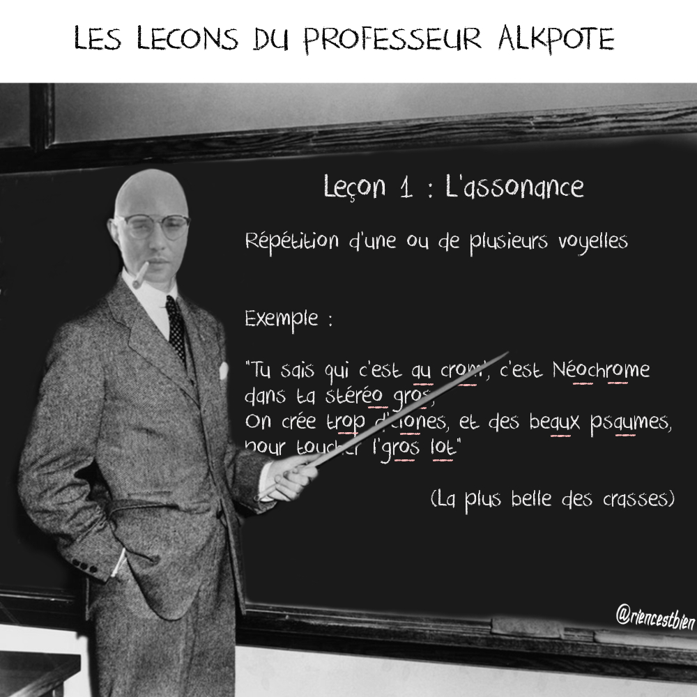 riencestbien's tweet photo. Thread : Les leçons du professeur Alkpote #BAC2022 #BacDeFrancais #RapFrancais #Alkpote @AlkpoteLeVrai 

Leçon 1 : L'assonance https://t.co/kh5MS11AMY
