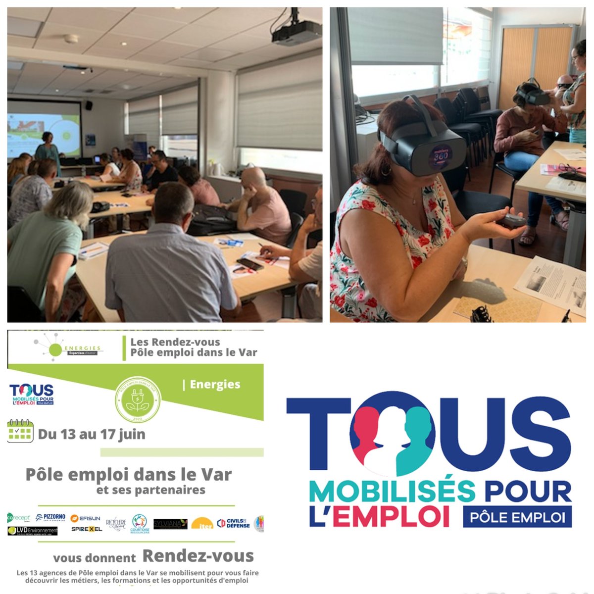 IsabelleNicaud's tweet photo. 🔊l'Économie verte recrute #TousMobilisés
✅ #AvecPoleEmploi #Toulon #LaRode 1️⃣2️⃣ demandeurs d' emploi découvrent les metiers verts & verdissants
✅ expérience immersive avec les casques de réalité virtuelle
✅ partenariat avec envergure
✅des parcours d orientation initiés https://t.co/z1gVRwrWut