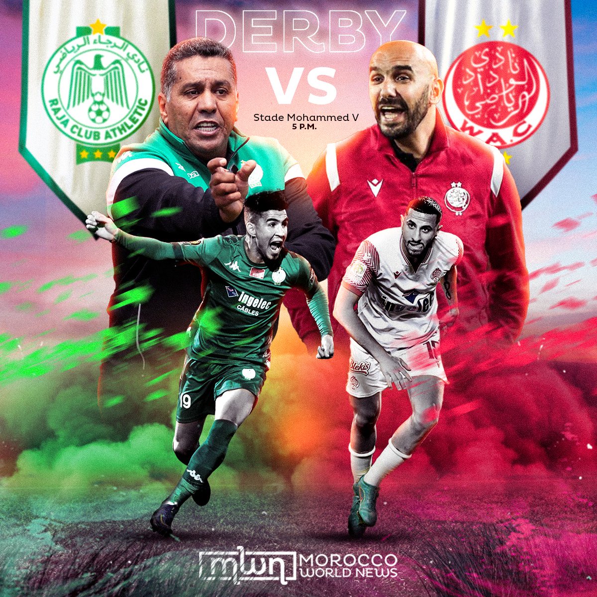 MoroccoWNews's tweet photo. #Moroccan football #fans are looking forward to another tense, big #game today between #Casablanca's biggest clubs #RajaAC and #WydadAC at 5 p.m. local time at the Mohammed V Stadium in Casablanca.
Who do you think will win the Casablanca #derby? https://t.co/n99CZedlxM