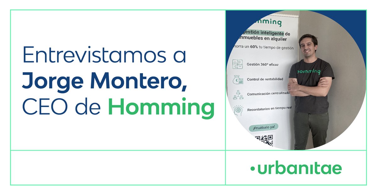 Urbanitae (@urbanitae) on Twitter photo Entrevistamos a #JorgeMontero, CEO de <a href="/Hommingcom/">homming</a>, una plataforma que actualmente gestiona 8.000 inmuebles. ¿Cuál es su cometido? Reducir los tiempos de gestión del alquiler centralizando y automatizando los procesos🖥️. 
Conoce más sobre esta #proptech ➡️ crowd.urbanitae.com/3mSFUIR Entrevistamos a #JorgeMontero, CEO de <a href="/Hommingcom/">homming</a>, una plataforma que actualmente gestiona 8.000 inmuebles. ¿Cuál es su cometido? Reducir los tiempos de gestión del alquiler centralizando y automatizando los procesos🖥️. 
Conoce más sobre esta #proptech ➡️ crowd.urbanitae.com/3mSFUIR