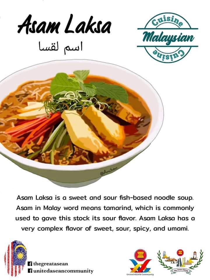 thinkasean_'s tweet photo. 🚩Southeast Asia Cuisine
🇧🇳🇰🇭🇮🇩🇱🇦🇲🇾🇲🇲🇵🇭🇸🇬🇻🇳🇹🇱🇹🇭

[2/3]

🇲🇾 Malaysia - Asam Laksa
🇲🇲 Myanmar - Tamarind Juice
🇵🇭 Philippines - Moron
🇸🇬 Singapore - Chili Crab

#ThinkASEAN #SoutheastAsia #ASEANFood #ASEANculinary #ASEAN https://t.co/rOj3CzgN84