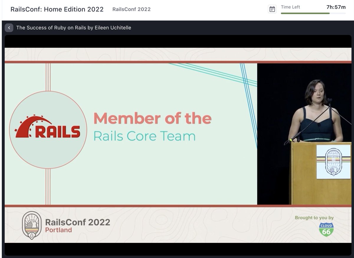 ...#RailsConf2022HomeEdition with @eileencodes right now 🥳